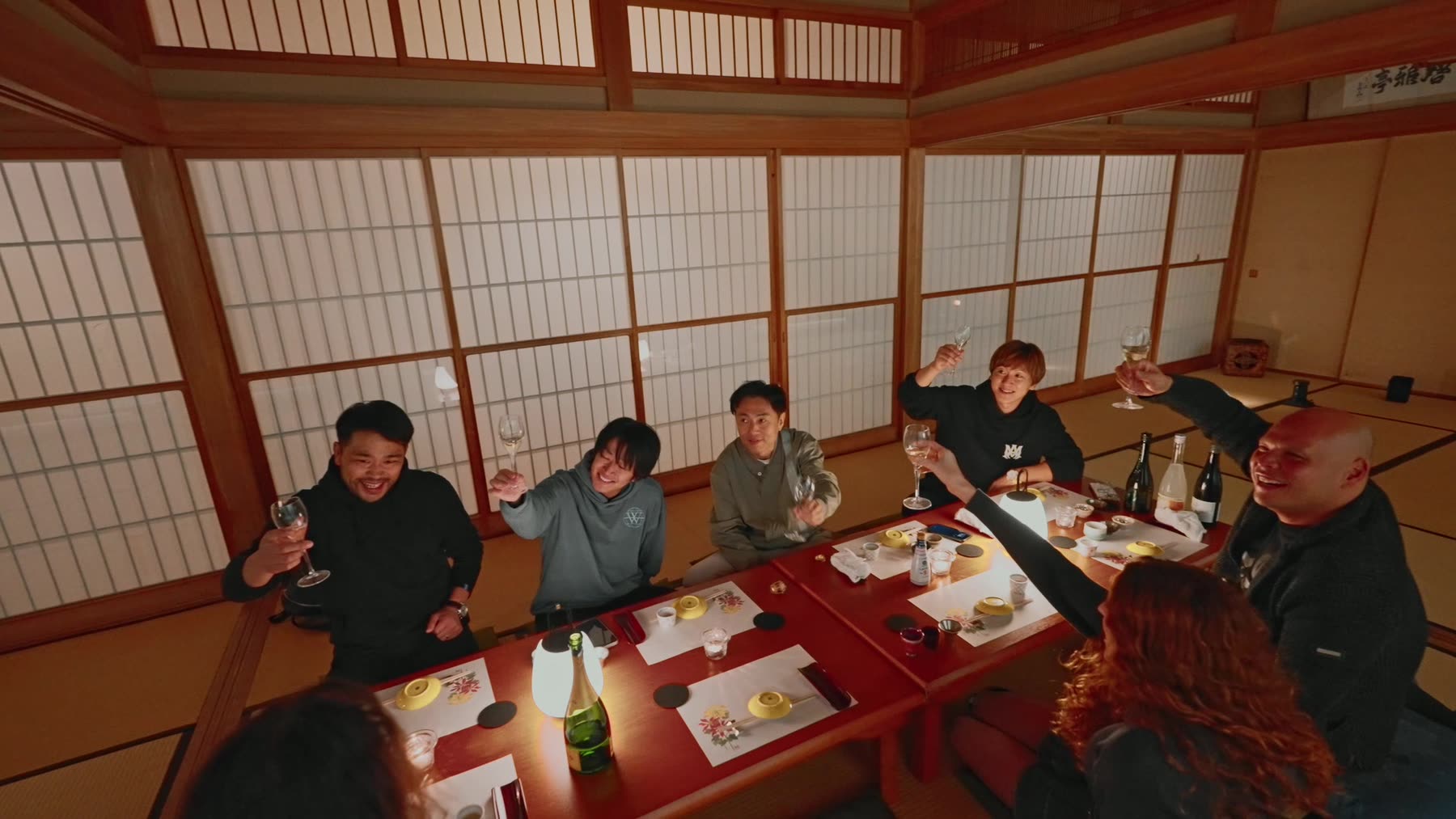 A toast in the great tatami hall